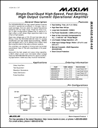 MAX4107ESA datasheet: Ultra-low-noise op amp. 300MHz-3dB bandwidth. 10V/V. MAX4107ESA