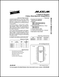 MAX4258ESA datasheet: 250MHz -3bB bandwidth, 2-channel video multiplexer-amplifier. MAX4258ESA