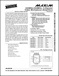 MAX4281ESA datasheet: Single, open-loop, unity-gain stable amplifier MAX4281ESA