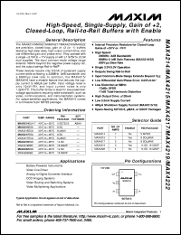 MAX437EPA datasheet: Low noise, high-precision op amp. 60MHz gain-bandwidth product. MAX437EPA