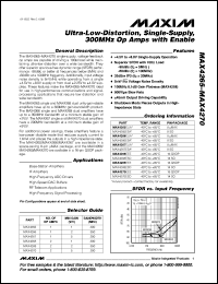 MAX4322ESA datasheet: Single, low-cost, low-power, Rail-to-Rail I/O op amp. BW 5MHz MAX4322ESA