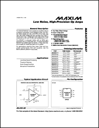 MAX4331ESA datasheet: Single, low-power, single-supply, Rail-to-Rail I/O op amp with shutdown. MAX4331ESA