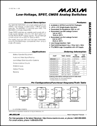 MAX4520EUT-T datasheet: Rail-to-Rail, fault-protected, SPST analog switch. MAX4520EUT-T