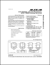 MAX4521ESE datasheet: Quad, low-voltage, SPST analog switch. MAX4521ESE