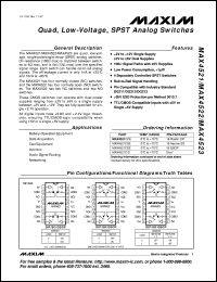 MAX4529CUA datasheet: Low-voltage, bidirectional RF and video switch. MAX4529CUA