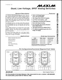 MAX4529ESA datasheet: Low-voltage, bidirectional RF and video switch. MAX4529ESA