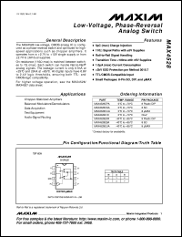 MAX4538CPE datasheet: Quad, low-voltage, SPST analog switches with enable. 2 NO and 2 NC. MAX4538CPE