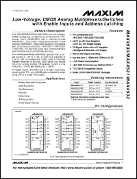 MAX4543C/D datasheet: Low-voltage, single-supply dual SPST analog switch. MAX4543C/D