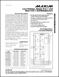 MAX4551CPE datasheet: +-15kV ESD-protected, quad, low-voltage, SPST analog switches (four NC switches). MAX4551CPE