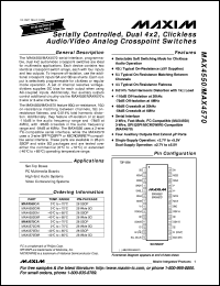 MAX4563CEE datasheet: Serially controlled, clickless audio/video switch. 3-wire SPI/QSPI/MICROWIRE-compatible. MAX4563CEE