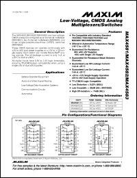 MAX4591CUE datasheet: High-speed, single-supply 12V, quad, SPST analog switches (four NC switches). MAX4591CUE
