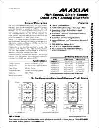 MAX4607CPE datasheet: Low on-resistance (2.5om max), dual, SPST, CMOS analog switches (two NC switches). MAX4607CPE