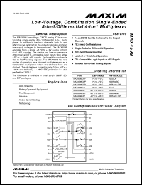 MAX4612C/D datasheet: Low-voltage, quad, SPST, CMOS analog switches (two NC and two NO switches). MAX4612C/D