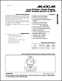 MAX4613CPE datasheet: Quad, SPST, CMOS analog switch has two NC and two NO switches. MAX4613CPE