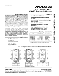 MAX4614ESD datasheet: Low-woltage, high-speed, quad, SPST, CMOS analog switch has four NO switches. MAX4614ESD