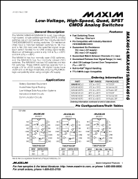 MAX463C/D datasheet: Two-channel, triple RGB switch and buffer. Voltage gain 1V/V. MAX463C/D