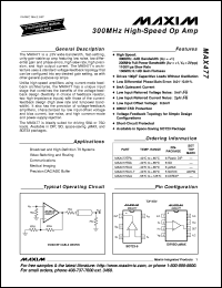 MAX495CSA datasheet: Single, micropower, single-supply operation (+2.7V to +6V), Rail-to-Rail op amp. MAX495CSA