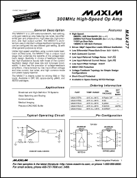 MAX495C/D datasheet: Single, micropower, single-supply operation (+2.7V to +6V), Rail-to-Rail op amp. MAX495C/D