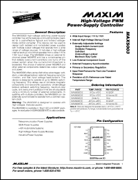 MAX503CNG datasheet: 5V, low-power, parallel-input, voltage-output 10-bit DAC. MAX503CNG