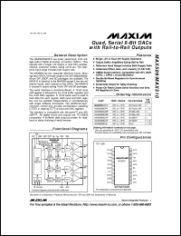 MAX512EPD datasheet: Low-cost, triple, 8-bit voltage-output DAC with  serial interface. MAX512EPD