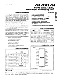 MAX5156BEPE datasheet: Low-power, dual, 12-bit voltage-output DAC with configurable output. +5V single-supply operation. INL(LSB) +-1. MAX5156BEPE