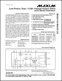 MAX5172AEEE datasheet: Low-power, serial, 14-bit DAC with voltage output. Single-supply +3V operation. Full-scale output range +4.096V(Vref=+2.5V). INL(LSB) +-2. MAX5172AEEE