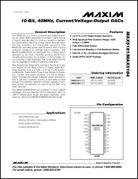 MAX520BCAP datasheet: Quad, 2-wire serial 8-bit DAC with Rail-to-Rail, unbuffered outputs. TUE(LSB) 2. MAX520BCAP