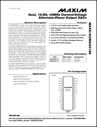 MAX522CPA datasheet: Dual, 8-bit, voltage-output serial DAC. MAX522CPA