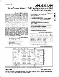 MAX528CWG datasheet: Octal, 8-bit, serial DAC with output buffer. Single supply up to 15V or split supplies totaling up to 20V including +5V/-15V, +12V/-5V, and +15V/-5V. MAX528CWG