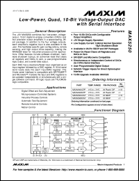 MAX530BCNG datasheet: +5V, low-power, parallel-input, voltage-output, 12-bit DAC. Error +-1. MAX530BCNG