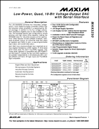 MAX530AENG datasheet: +5V, low-power, parallel-input, voltage-output, 12-bit DAC. Error +-1/2. MAX530AENG