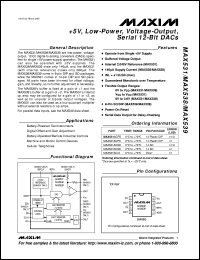 MAX5352ACPA datasheet: Low-power, 12-bit voltage-output DAC with serial interface. INL (LSB) +-1/2. +5V single-supply operation. MAX5352ACPA