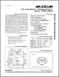 MAX5352BCUA datasheet: Low-power, 12-bit voltage-output DAC with serial interface. INL (LSB) +-1. +5V single-supply operation. MAX5352BCUA