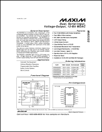 MAX5354CPA datasheet: 10-bit voltage-output DAC. +5V single supply operation. MAX5354CPA