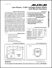 MAX543ACPA datasheet: CMOS, 12-bit, serial-input multiplying DAC. Linearity (LSB) +-1/2 MAX543ACPA