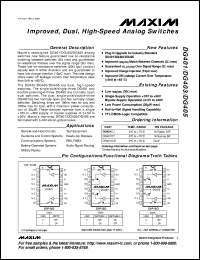 DG401DK datasheet: Improved, dual, SPST, NO high-speed analog switch. DG401DK