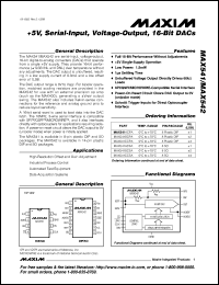 MAX548ACPA datasheet: +2.5V to +5.5V, low-power, dual 8-bit voltage-output DAC with an asynchronous load input; it uses Vdd as the reference input. . MAX548ACPA