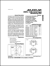 MAX551AEUB datasheet: +5V, 12-bit, serial, multiplying DAC. Linearity(LSB) +-1/2. MAX551AEUB