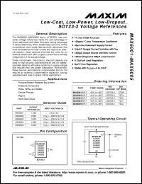 MAX6104EUR-T datasheet: Low-cost, micropower, low-dropout, high-output-current, SOT23 voltage reference. Output voltage 4.096V, input voltage range (Vout + 200mV)V to 12.6V to 12.6V. MAX6104EUR-T