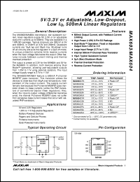 MAX6125ESA datasheet: Low-cost, low-dropout, 3-terminal voltage reference. Preset output voltage 2.5V MAX6125ESA