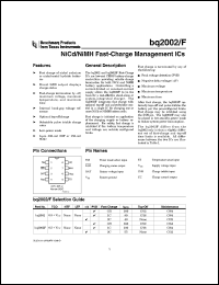 BQ2002FSN datasheet:  SIMPLE 8-PIN FAST-CHARGE CONTROLLER WITH TERMINATION BQ2002FSN