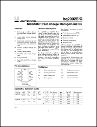 BQ2002ESN-SI datasheet:  SIMPLE 8-PIN FAST-CHARGE CONTROLLER WITH TERMINATION BQ2002ESN-SI