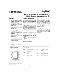 BQ2000PN-B3 datasheet:  PROGRAMMABLE MULTI-CHEMISTRY FAST-CHARGE MANAGEMENT IC BQ2000PN-B3