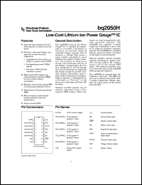 BQ2050HSN-A304TR datasheet:  GAS GAUGE WITH HIGH SPEED 1-WIRE (HDQ) INTERFACE AND 5 LED DRIVERS BQ2050HSN-A304TR