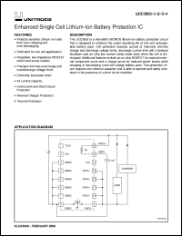 UCC3952PWTR-4 datasheet:  ENHANCED SINGLE CELL LITHIUM-ION BATTERY PROTECTION IC UCC3952PWTR-4