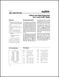 BQ2058CSN-C5 datasheet:  LITHIUM-ION PACK SUPERVISOR IC BQ2058CSN-C5