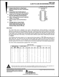 74AC11138PWR datasheet:  3-LINE TO 8-LINE DECODERS/DEMULTIPLEXERS 74AC11138PWR