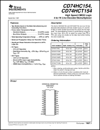 CD54HC154F3A datasheet:  HIGH SPEED CMOS LOGIC 4-TO-16 LINE DECODER/DEMULTIPLEXER CD54HC154F3A