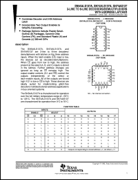 SNJ54ALS137AW datasheet:  3-LINE TO 8-LINE DECODERS/DEMULTIPLEXERS WITH ADDRESS LATCHES SNJ54ALS137AW