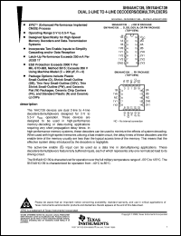 SN74AHC139D datasheet:  DUAL 2-LINE TO 4-LINE DECODERS / DEMULTIPLEXERS SN74AHC139D